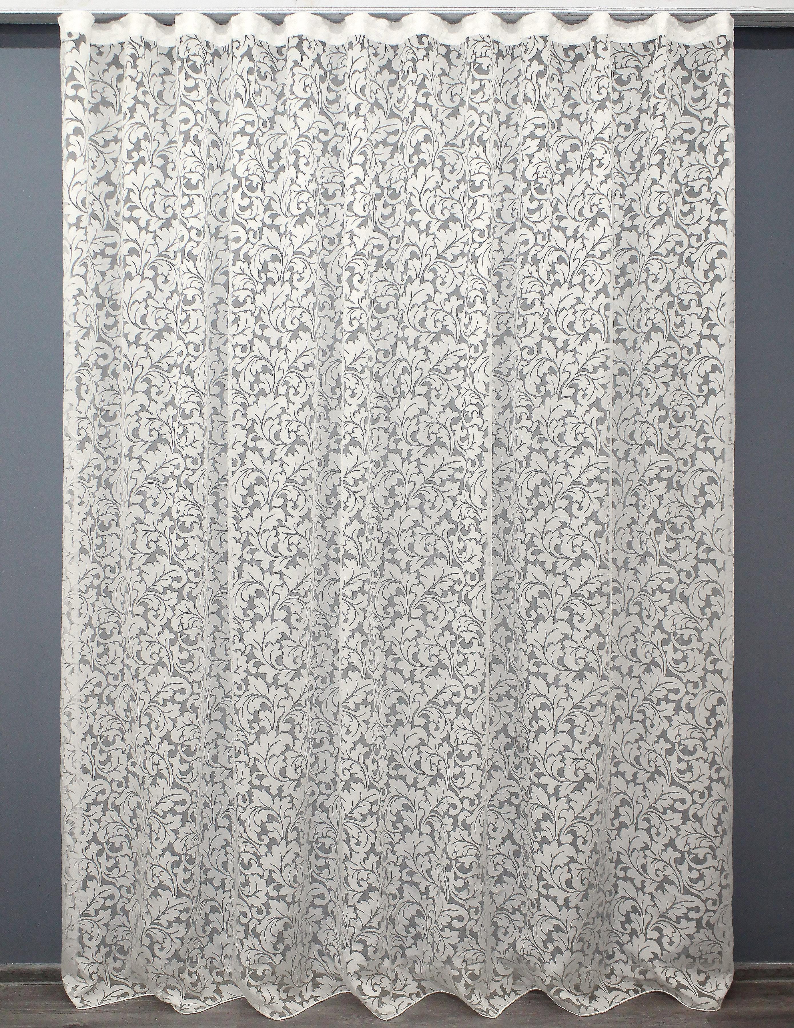 Тюль VR-Textil 1375т Органза с принтом 300х270 см Молочный (42-0113)