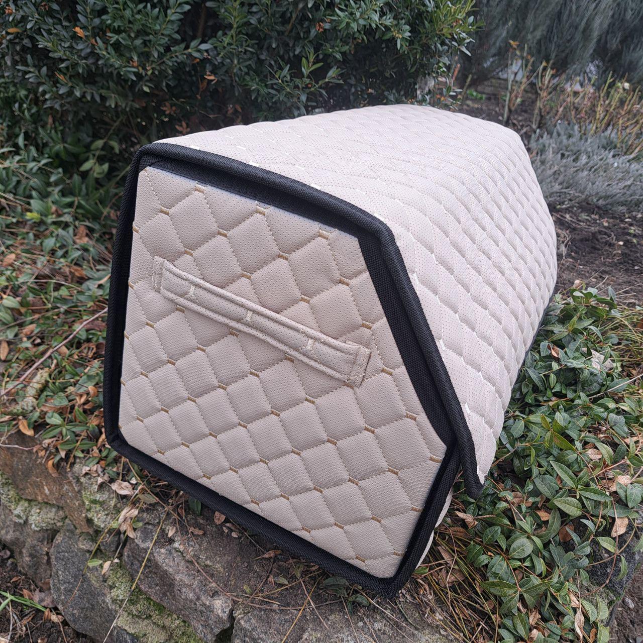 Органайзер автомобильный в багажник с перфорированной эко-кожи L 65x30x30 см Бежевый (d3bfb838) - фото 3 Органайзер автомобильный в багажник с перфорированной эко-кожи L 65x30x30 см Бежевый (d3bfb838) - фото 3