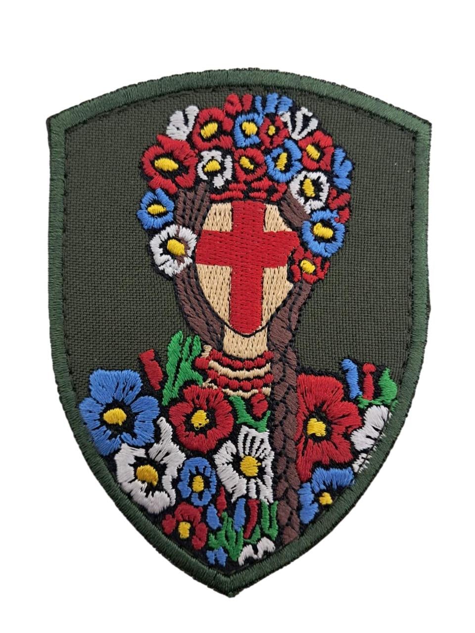 Шеврон Оберег-мотанка 9,5х7 см Олива (13364)