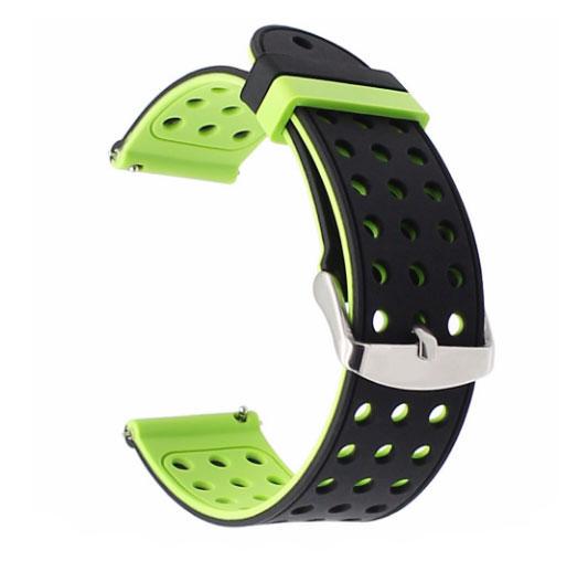 Двухсторонний ремешок с перфорацией Primo для часов Samsung Gear S3 Classic SM-R770/Frontier RM-760 Black/Green (613545918)