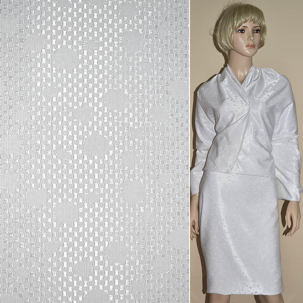 Ткань жаккардовая в горох ширина 150 см Белый (11808.001) - фото 2 Ткань жаккардовая в горох ширина 150 см Белый (11808.001) - фото 2