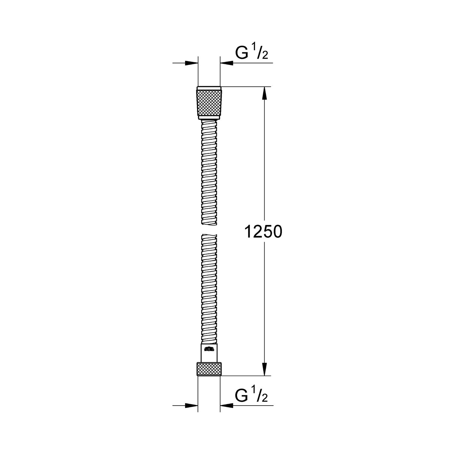 Шланг для душа в металлической оплетке Grohe VitalioFlex 22106000 CV033726 1250 мм Хром (218171) - фото 2