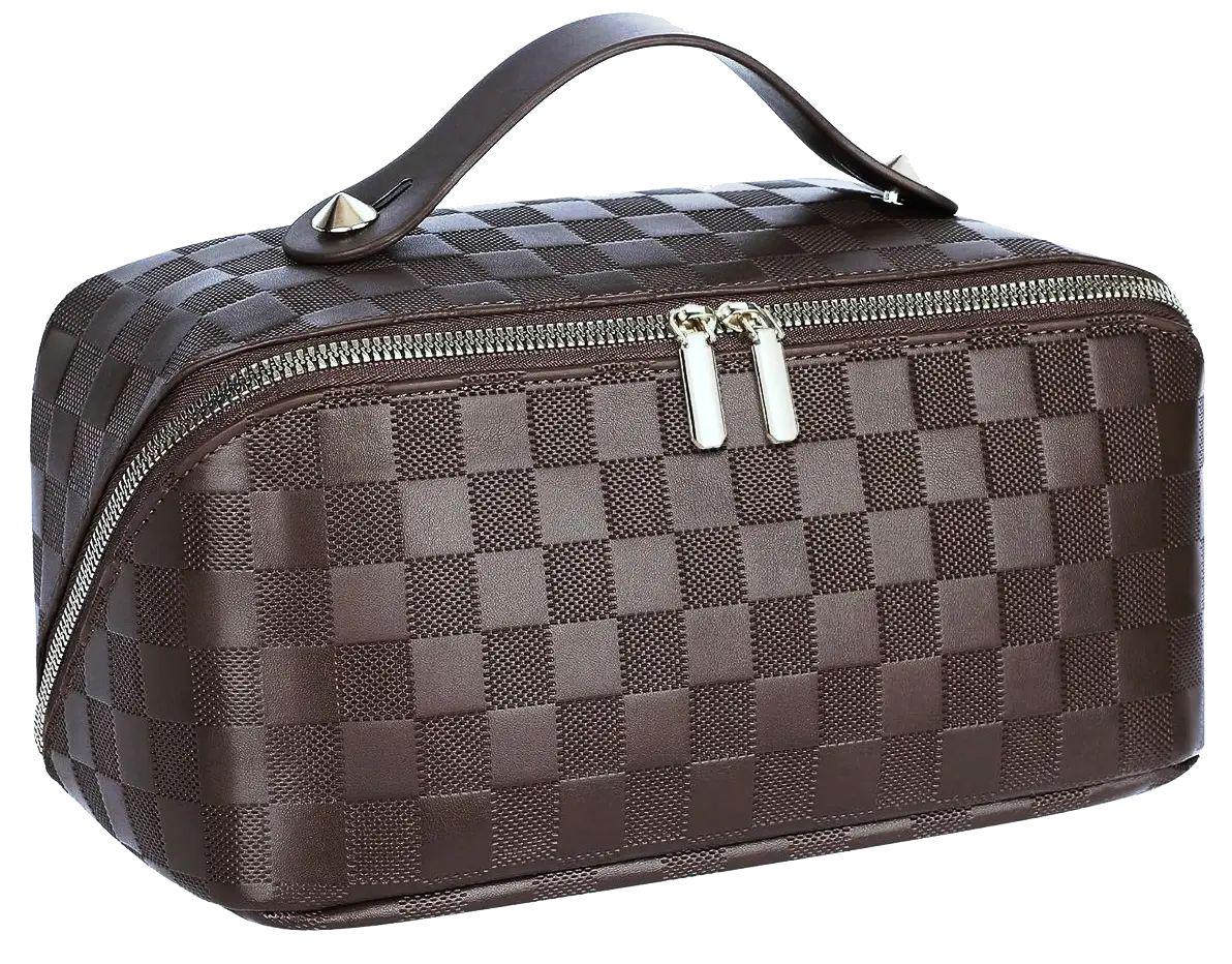 Косметичка жіноча Edibazzar з екошкіри Темно-коричневий (5905884022467)