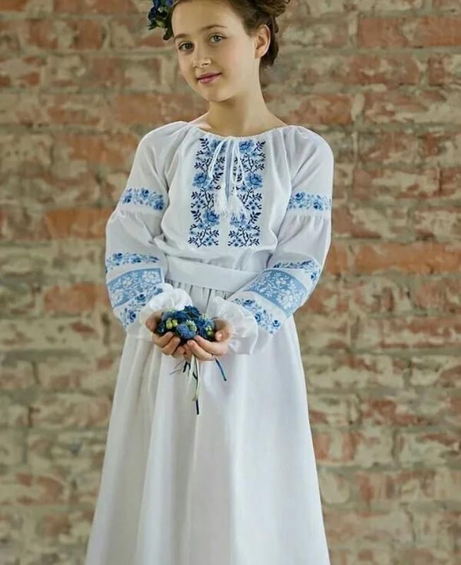 Сукня-вишиванка дитяча Вишиваночка р. 146 Білий (818-3) - фото 2 Сукня-вишиванка дитяча Вишиваночка р. 146 Білий (818-3) - фото 2