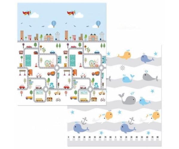 Коврик детский игровой UKC Город и Океан двусторонний 180х200x1 см (ftlx-731)