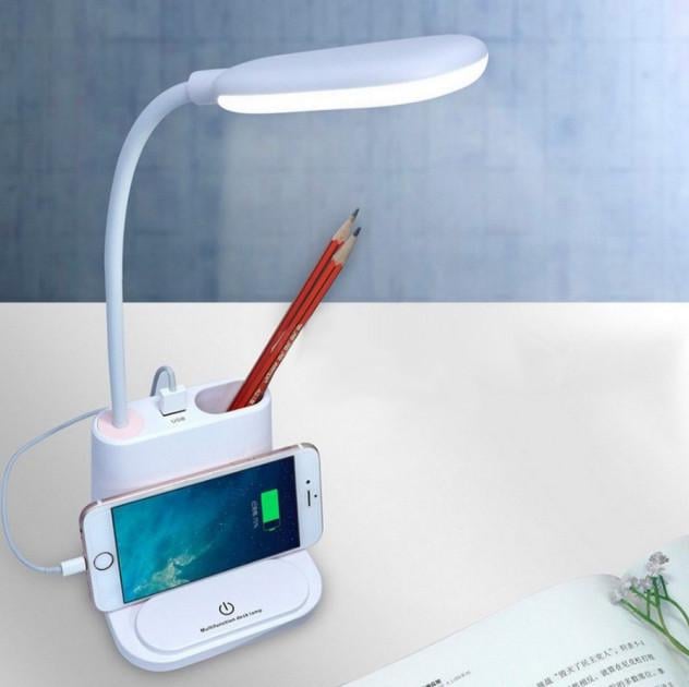 Настольная LED лампа сенсорная multifunctional DESK LAMP с держателем для телефона - фото 2