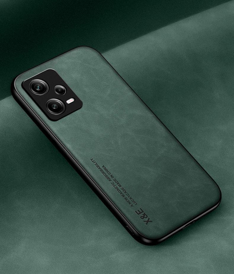 Кожаный чехол XnE Xiaomi Redmi Note 12 5G с металлической вставкой Green (34281-08)