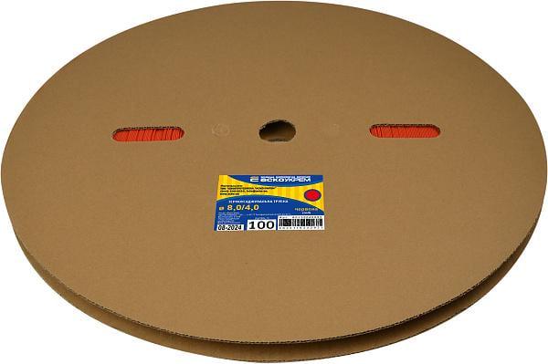 Трубка термоусадочная АСКО-УКРЕМ 8/4 мм 100 м Красный (28685014)