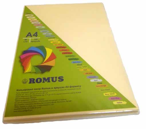 Папір кольоровий Romus A4 80 г/м2 100 аркушів Кремовий (R50539)