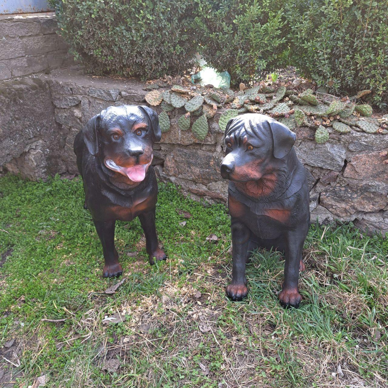 Комплект садовых фигур Ротвейлер 2 шт. (4314) - фото 3 Комплект садовых фигур Ротвейлер 2 шт. (4314) - фото 3