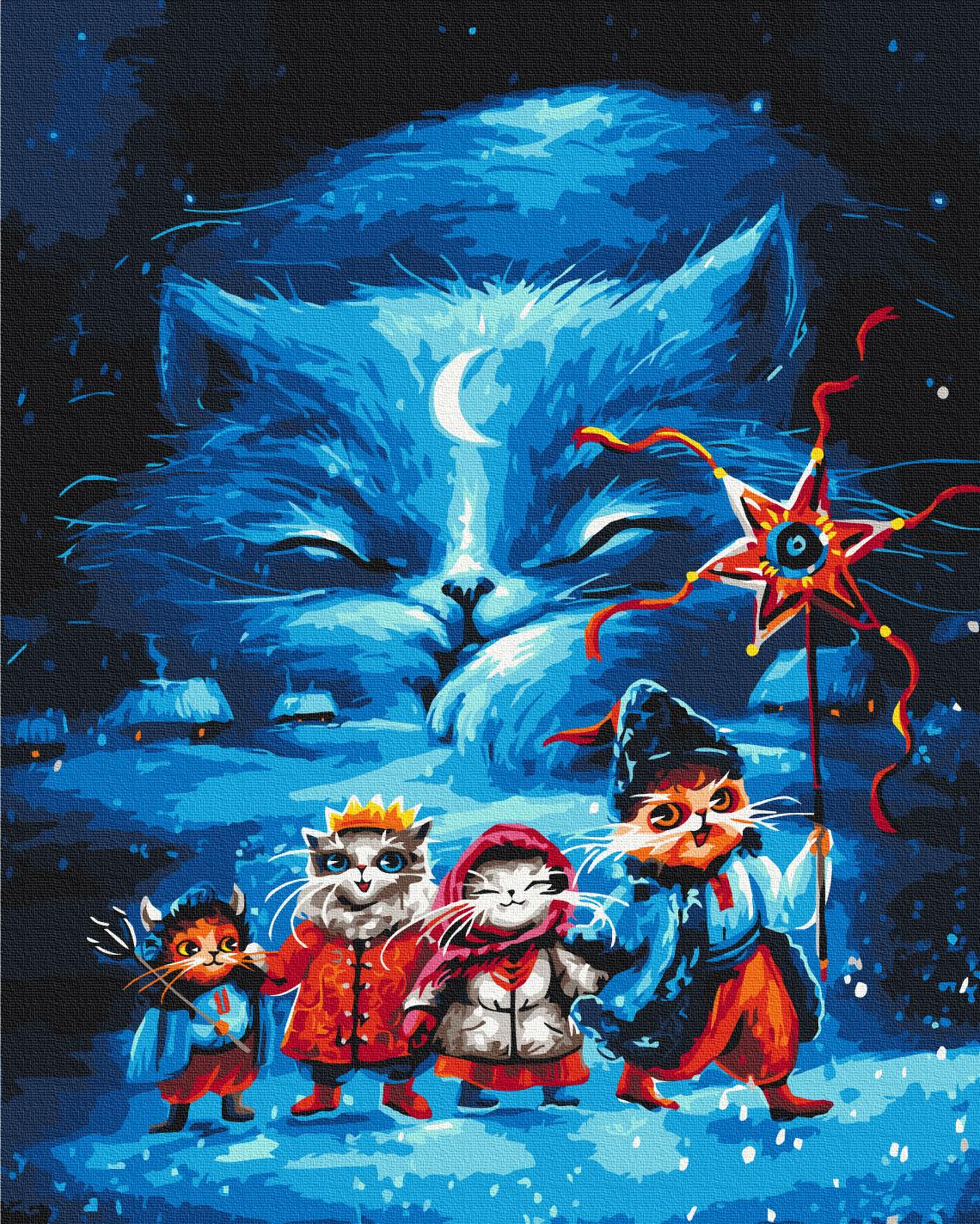 Картина по номерам Brushme Рождественский вертеп котиков 40x50 см (BS54253) Картина по номерам Brushme Рождественский вертеп котиков 40x50 см (BS54253)