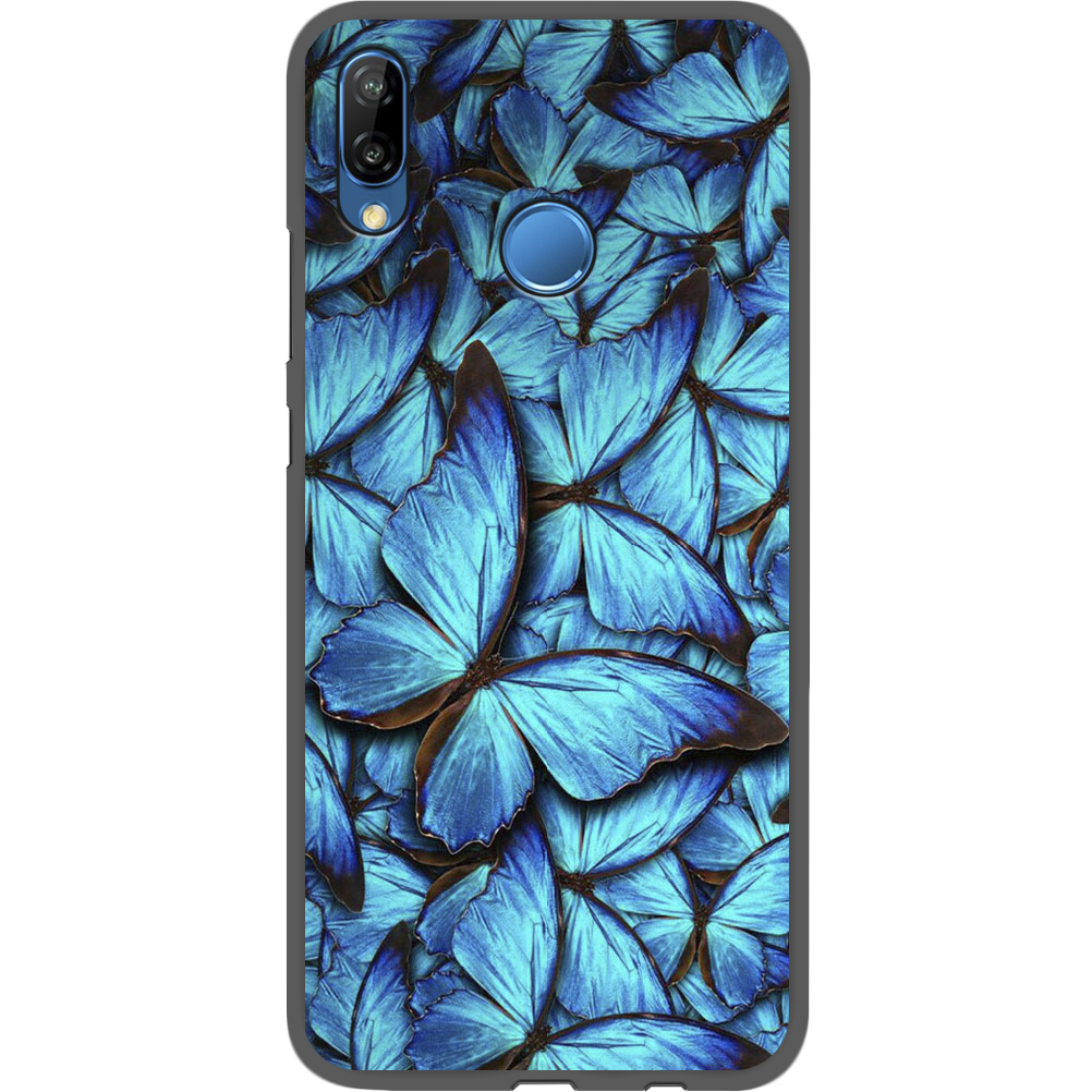 Чехол Boxface Huawei P20 Lite лазурные бабочки Черный силикон (33127-up1550-35158)