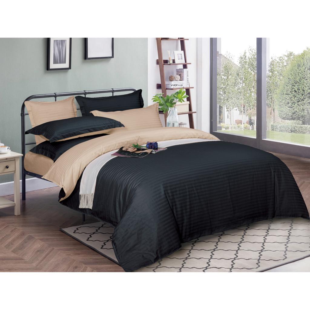 Комплект постельного белья MirSon Satin-Stripe 30-0021+30-0004 Sleimy 143х210 см полуторный (2200005266267)