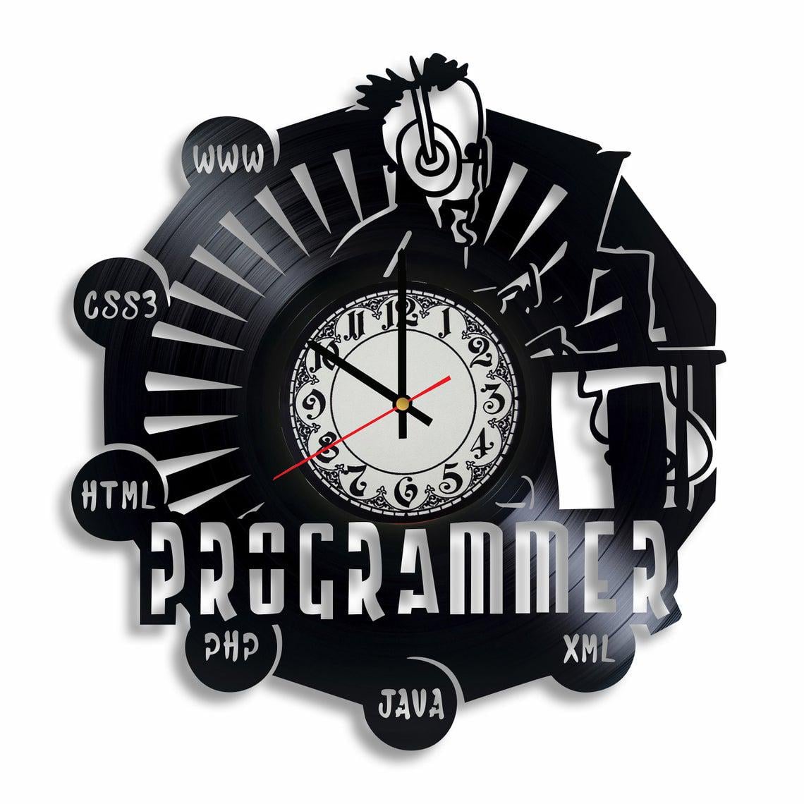 Часы настенные Программист 2396 из виниловой пластинки