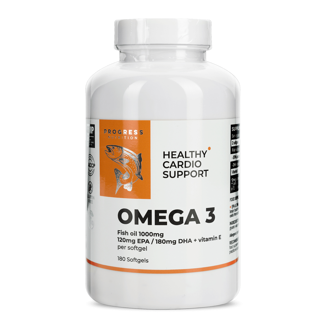 Омега 3 Progress Nutrition Omega 3/Vitamin E 180 софтгель капс. (22429-01)