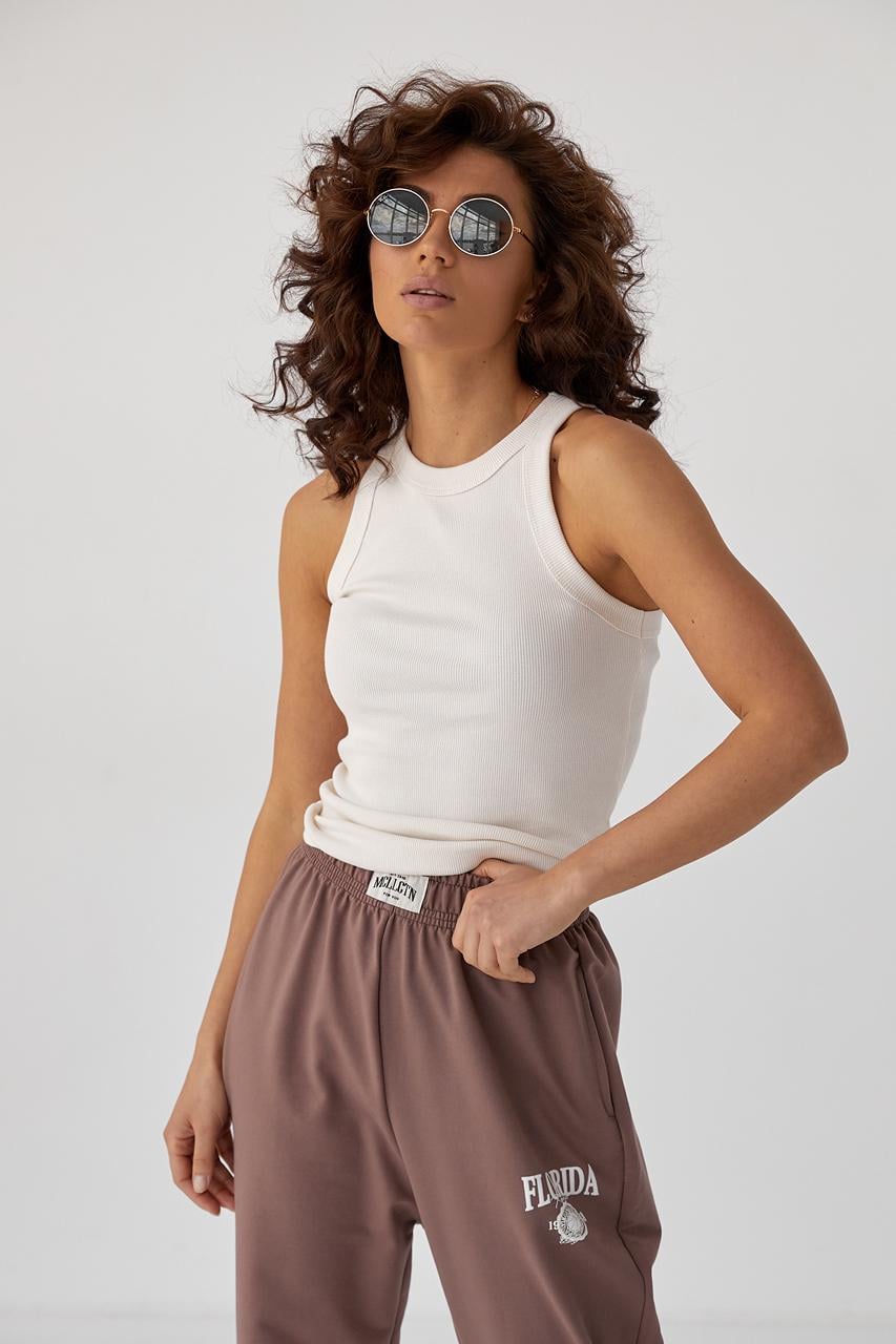 Майка женская в рубчик QU STYLE S Бежевый (10692828) Майка женская в рубчик QU STYLE S Бежевый (10692828)