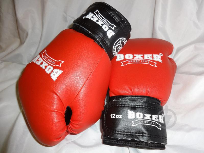 Боксерские перчатки 12 oz Boxer Красный (hub_q20m1f)