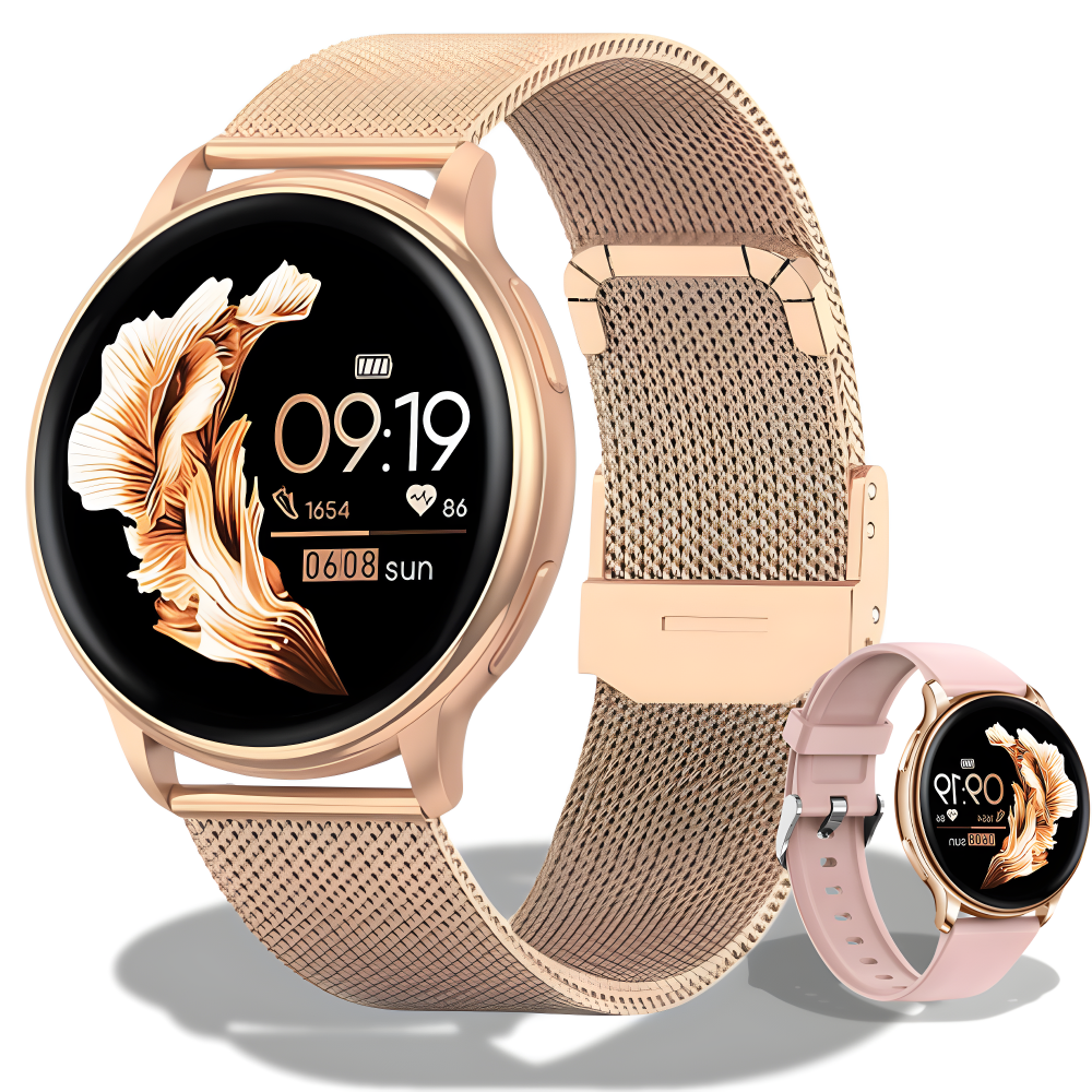 Смарт-часы для женщин Smart Gold с GPS-отслеживанием и мониторингом здоровья