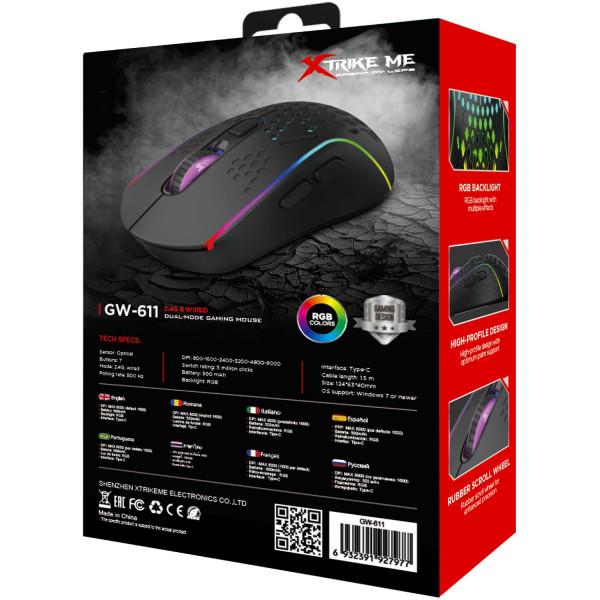 Компьютерная мышка Xtrike ME GW-611 RGB Черный (13379594) - фото 7