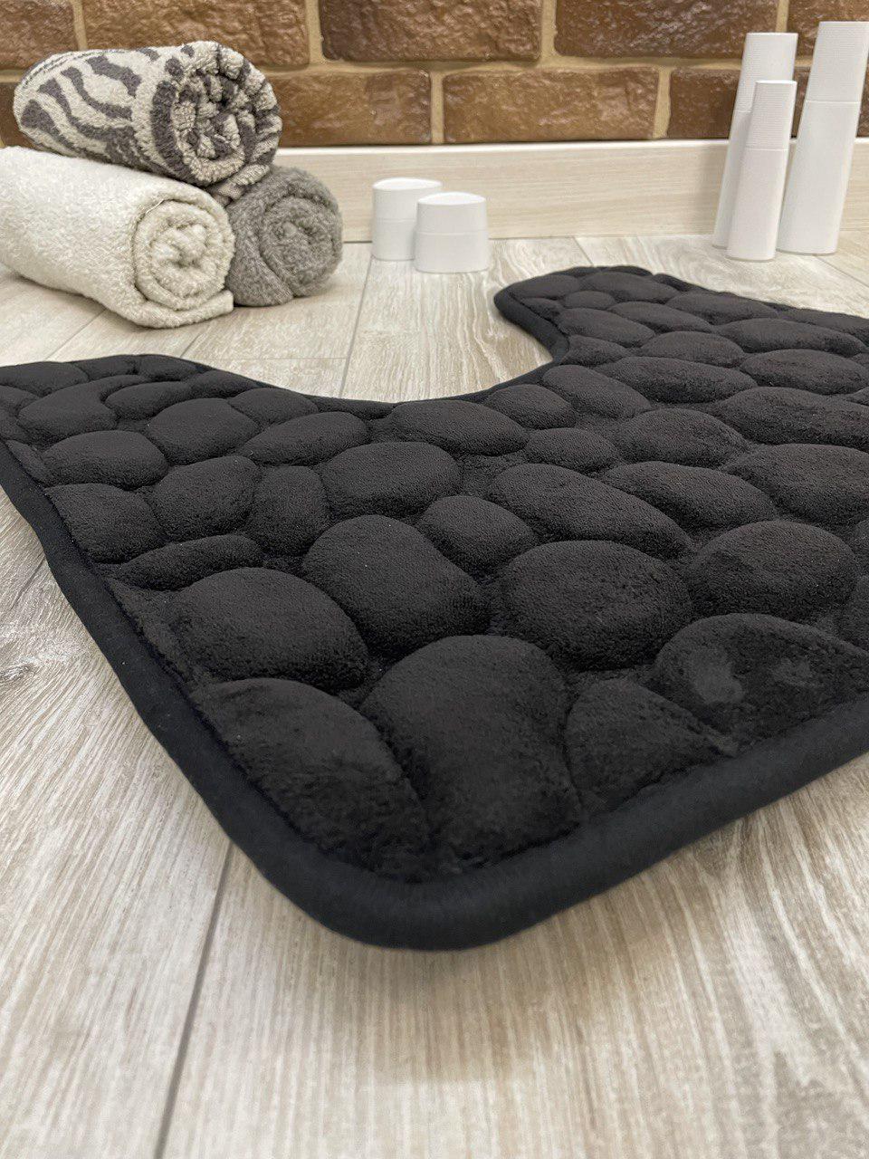 Килимок для туалета Stone Premium Memory Foam 60х50 см Чорний (KTS0004) - фото 2