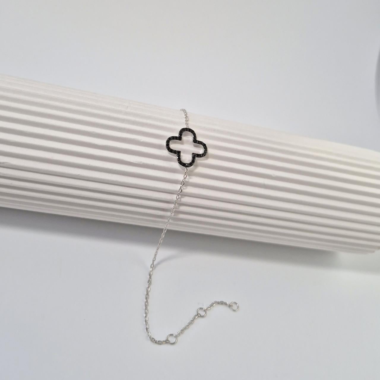 Браслет с черными камнями до 21 см 925 пробы 1,20 г (б2ф0/2000ш)