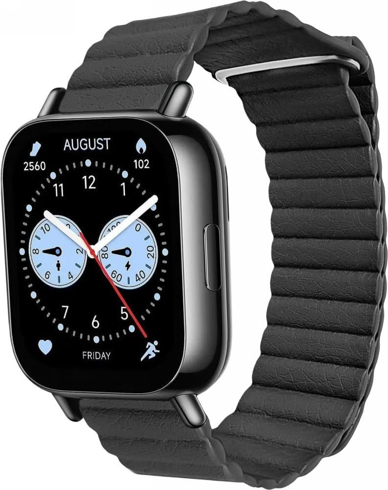 Ремінець шкіряний Genis для Redmi Watch 5 Lite/5 Active Black (40148-2B)