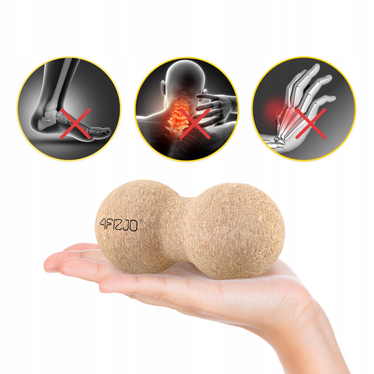 М'яч масажний подвійний 4fizjo Lacrosse DuoBall Cork 6,5x13,5 см (P-5907739319586) - фото 2