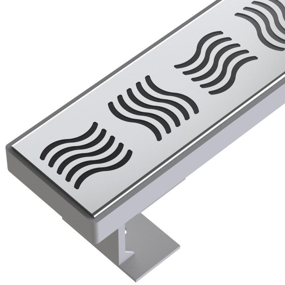 Трап линейный MAXIFLOW Сlassik legal 80 cм с решеткой волна (4013.00360К.080)