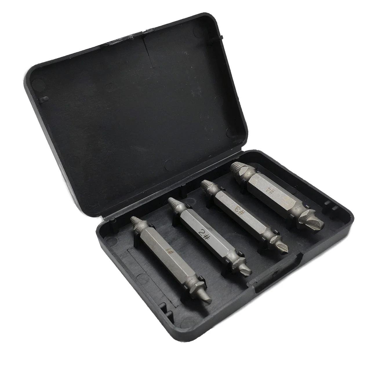 Набор 4-х экстракторов для извлечения отломков винтов сталь HSS (285294)