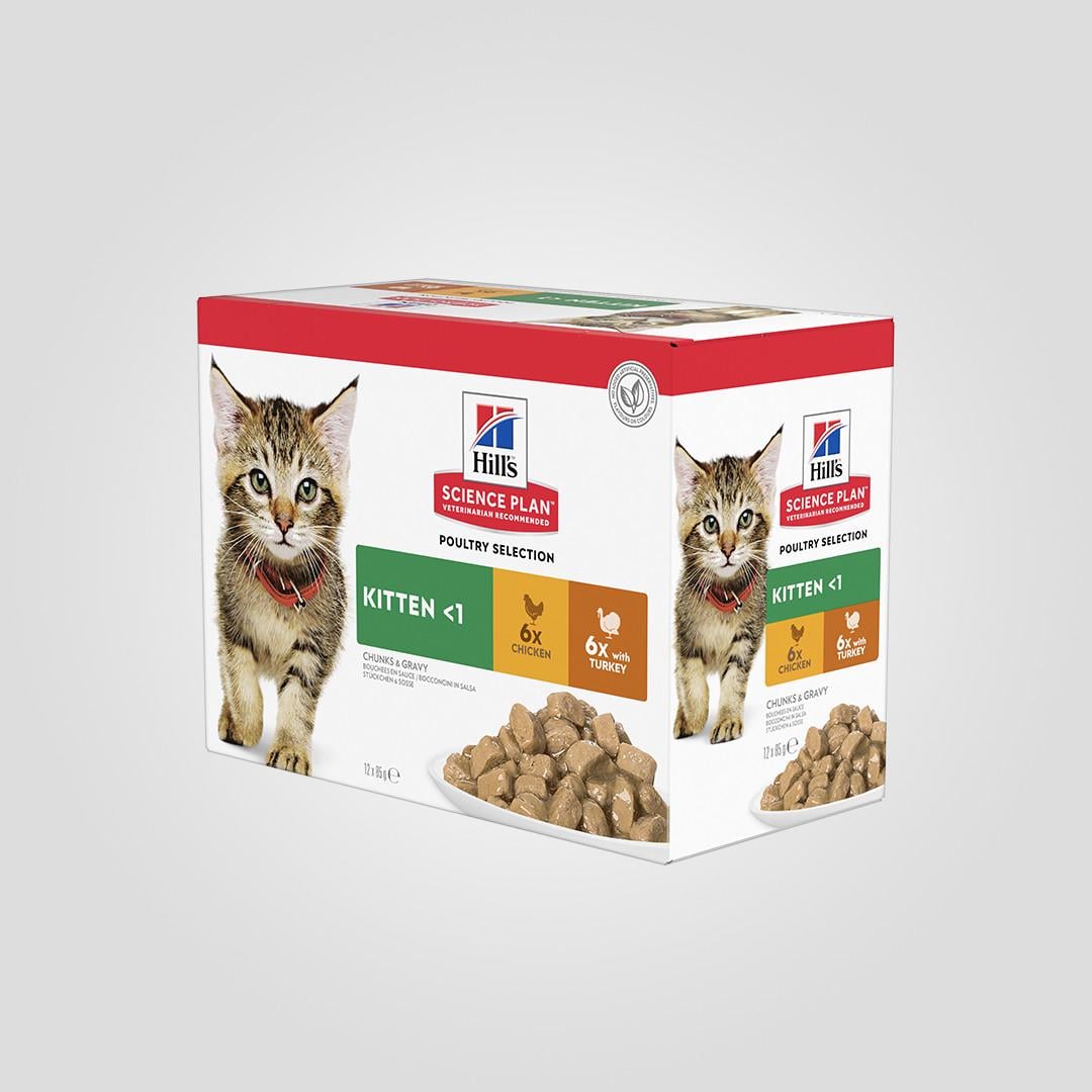 Корм влажный Hill's Science Plan Kitten для котят и кошек в период беременности и лактации пауч 85 г 12 шт. (20502354)