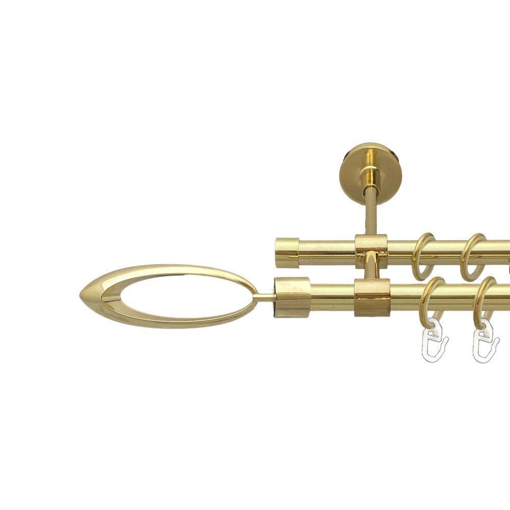 Карниз Orvit Венеция двухрядный гладкий 16/16 мм 200 см Золотой (00-00014492)