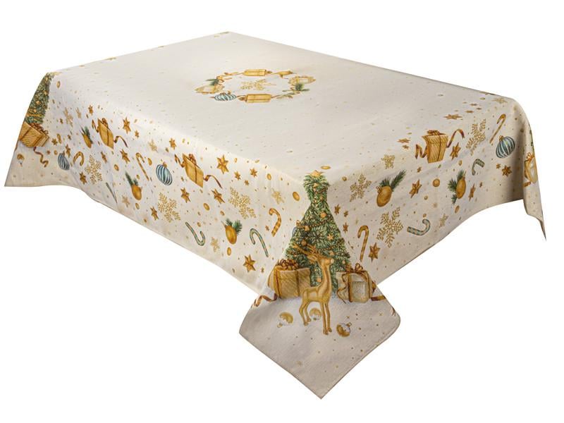 Скатерть Рождественнская история золотая 140х180 см