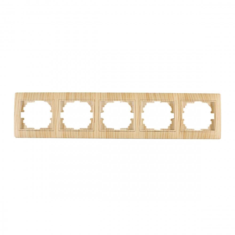Рамка пятерная горизонтальная Lezard Mira Дуб выбеленный (27510843)
