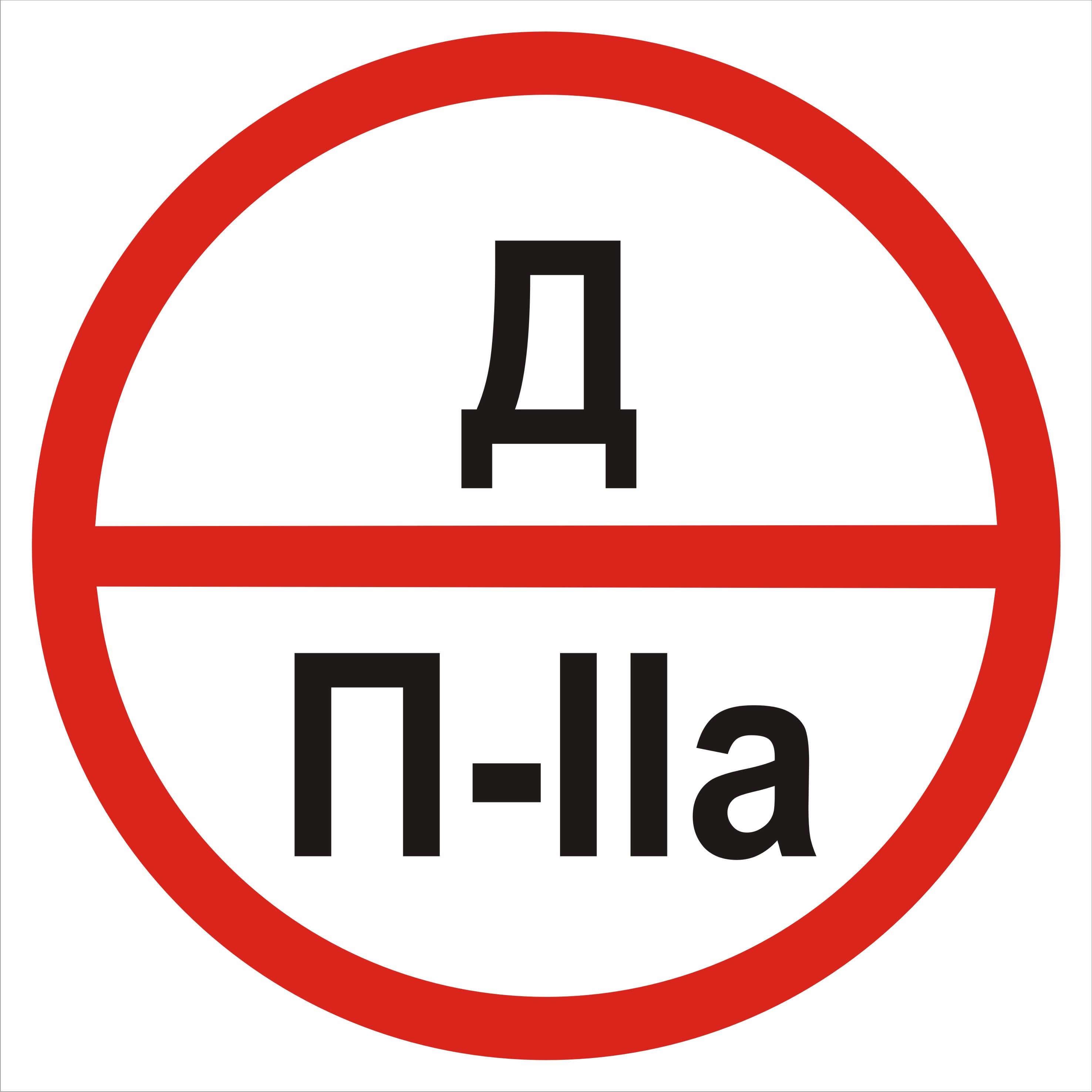 Табличка категория помещения Д/П2а 20х20 см (00219)
