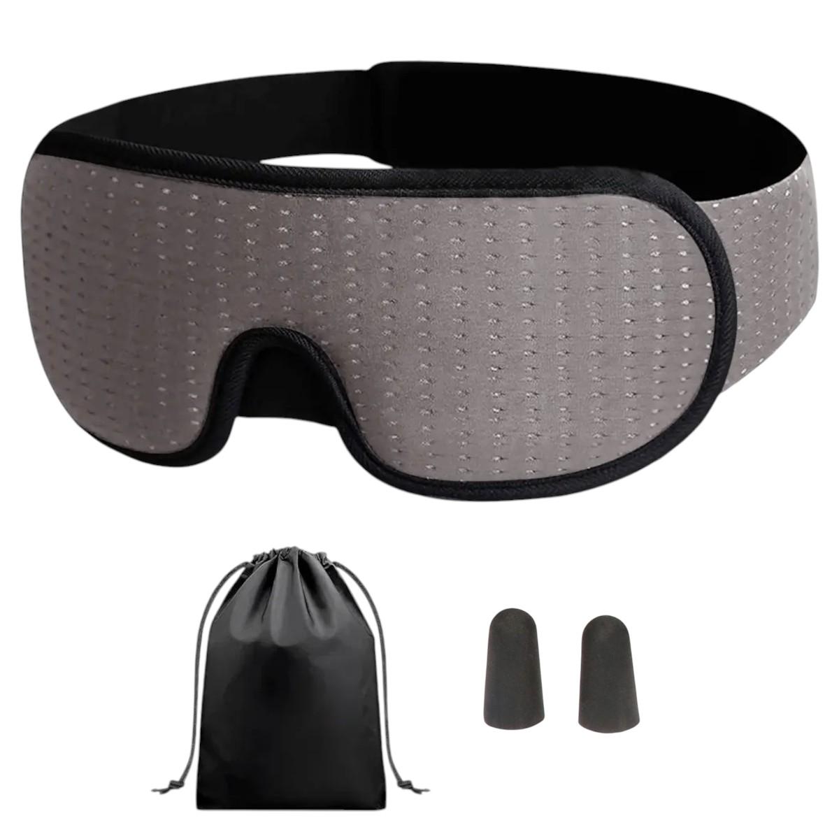 Маска для сна и отдыха Sleep Eye с дышащим эффектом 3D с берушами Серый Маска для сна и отдыха Sleep Eye с дышащим эффектом 3D с берушами Серый