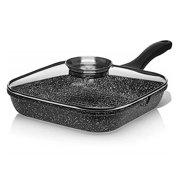 Сковорода гриль Edenberg з кришкою 24 см (ЦБ-00033097) Сковорода гриль Edenberg з кришкою 24 см (ЦБ-00033097)