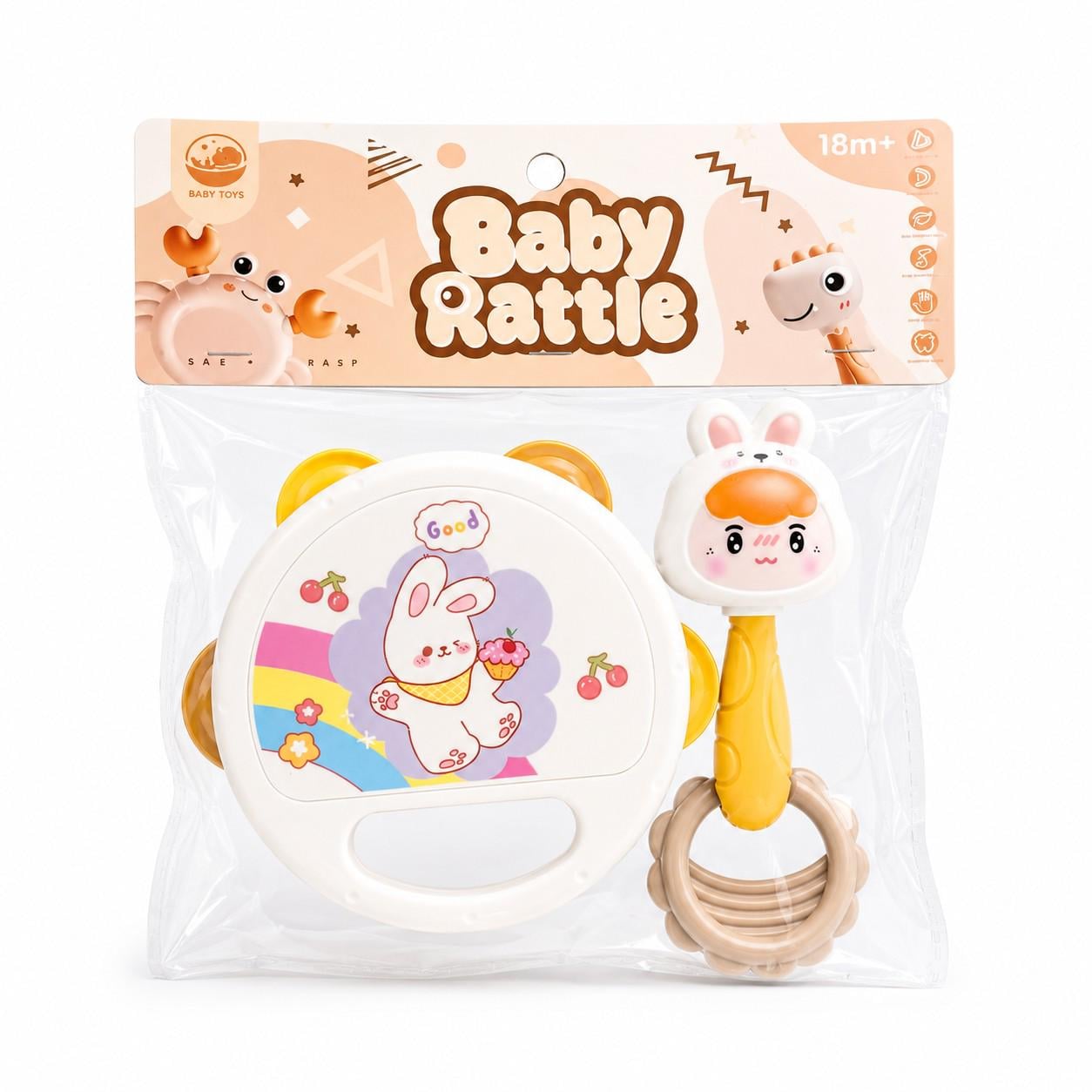 Набор игрушек для малышей Baby Rattle погремушка и прорезыватель 2 ед. (34640551)