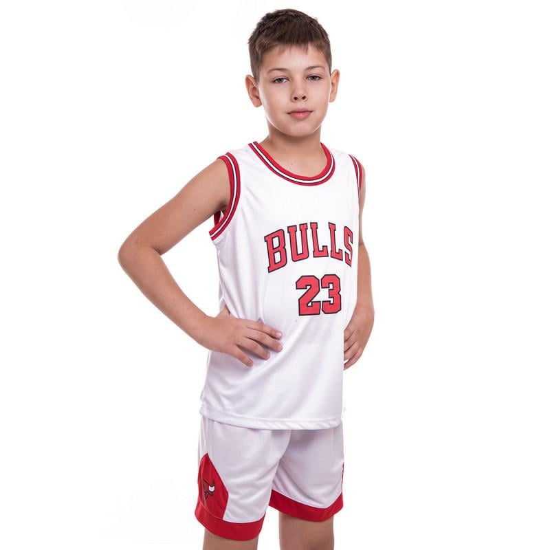 Форма баскетбольная детская NBA клуб Chicago Bulls Jordan 23 5351 L 128-134 см Бело-красный (31105318)