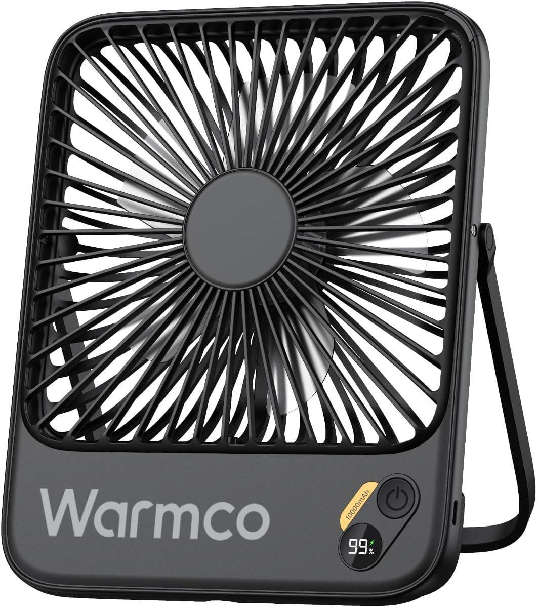 Вентилятор портативний настільний Warmco D3 10000 мАг з функцією Power Bank Чорний (8/680)