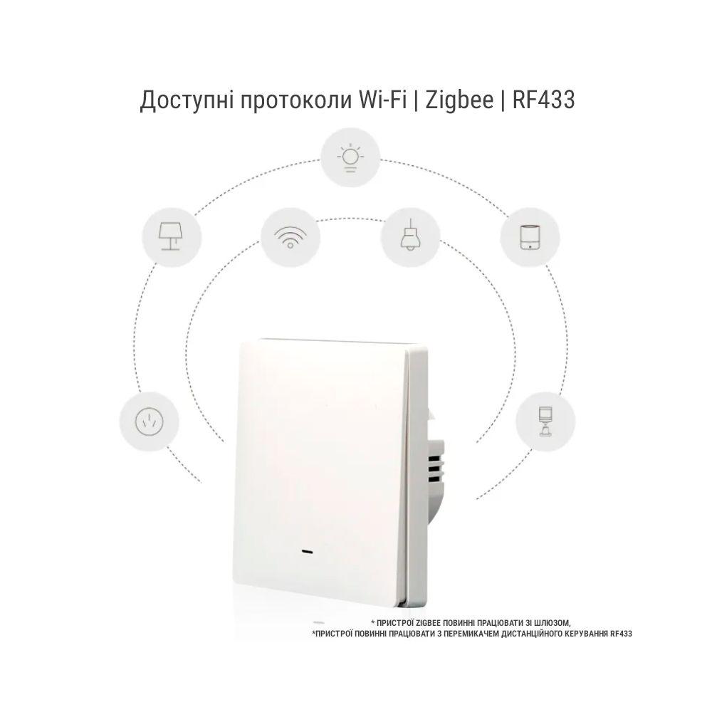 Вимикач Zigbee Tuya 2 клавіші Білий (WH00123) - фото 2