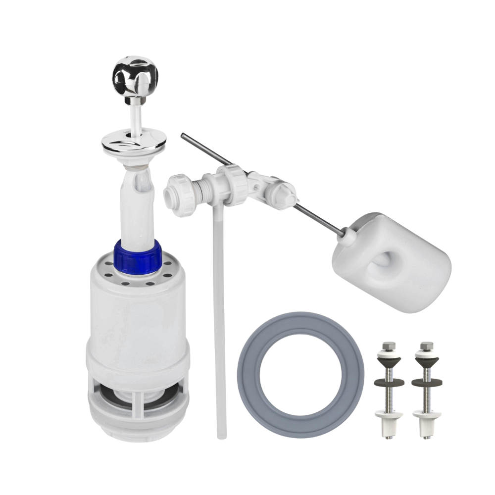 Комплект арматуры SoloPlast АБу-00 для сливного бачка разной высоты с боковым подводом (2522154454)