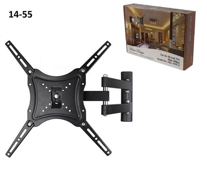 Крепление для телевизора HDL-117B2 настенное поворотное14-55" до 50 кг (6896) - фото 2 Крепление для телевизора HDL-117B2 настенное поворотное14-55" до 50 кг (6896) - фото 2