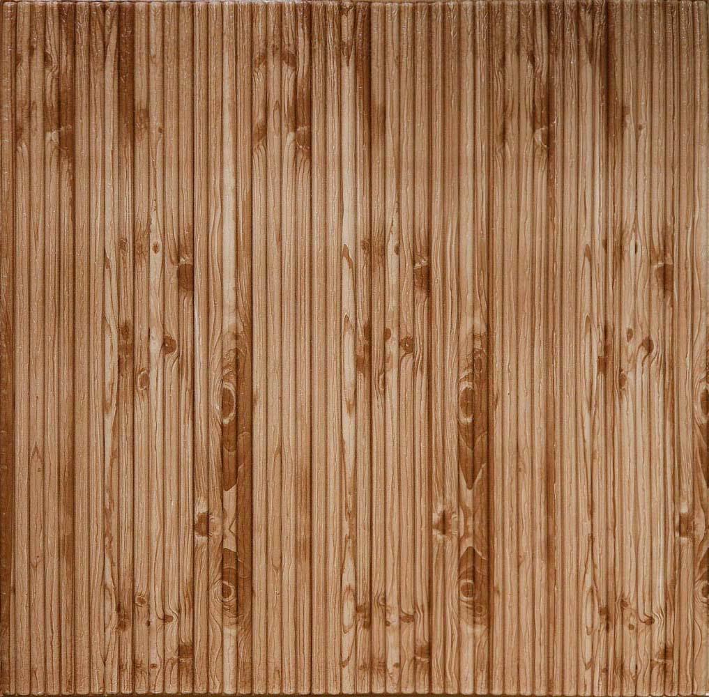 3D-панель декоративна самоклейна під бамбук 700x700x8 мм Темно-коричневий (605)