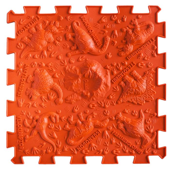 Развивающий коврик массажный Пазлы Микс Терразавры 1 элемент Оранжевый (OT12220)