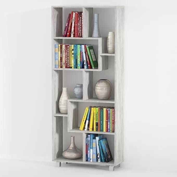 Cтелаж-полка для книг и декора Moreli Id0076 672x1606x250 мм Урбан лайт (id27-0000-76-beton)