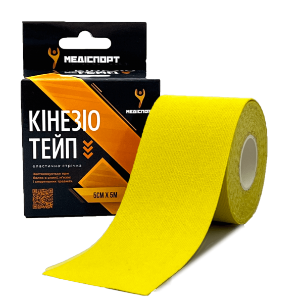 Кинезио тейп Медіспорт 5 см х 5 м Желтый (MK5-yel)