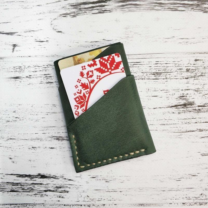 Картхолдер кожаный Stedley Cardholder 1.0 для карт и купюр Зеленый (30640721)