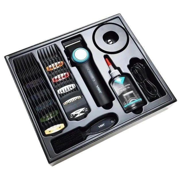 Машинка для стрижения VGR V-001 с дисплеем 9000 об/мин и 10 насадками (10431)