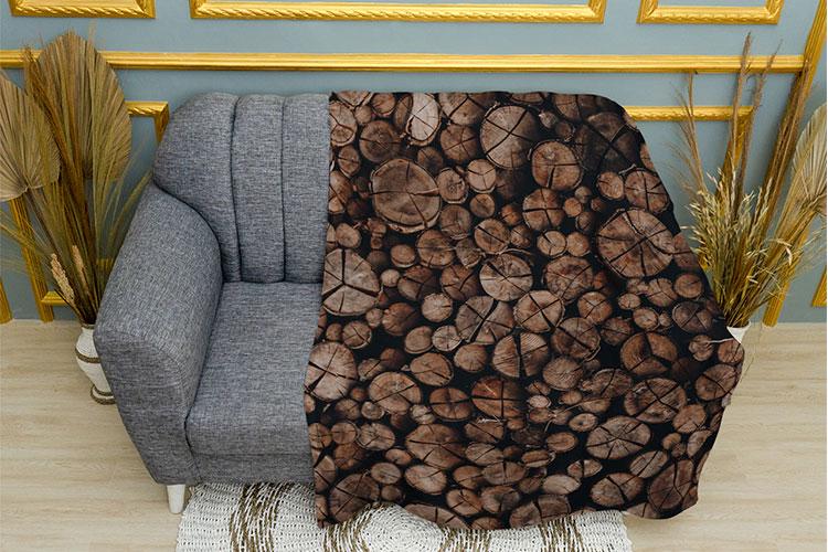 Плед PromoZP Дрова плюш однослойный 135х150 см (102370-3)