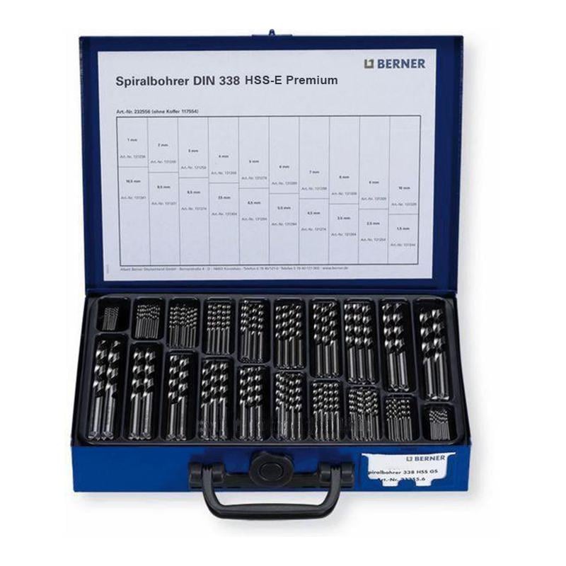 Набір свердел по металу Berner Premium в металевому кейсі 74 шт. (232556-2)